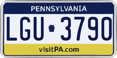 PA license plate LGU3790