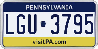 PA license plate LGU3795