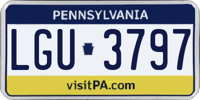 PA license plate LGU3797
