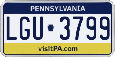 PA license plate LGU3799
