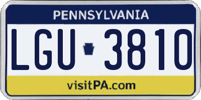 PA license plate LGU3810