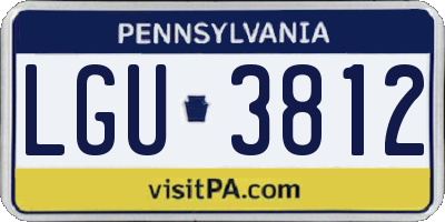 PA license plate LGU3812