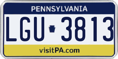 PA license plate LGU3813