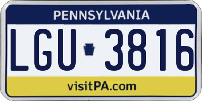 PA license plate LGU3816