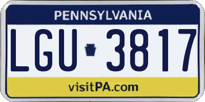PA license plate LGU3817