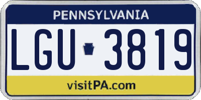 PA license plate LGU3819