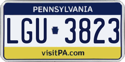 PA license plate LGU3823