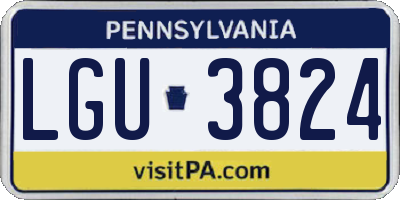 PA license plate LGU3824