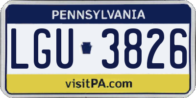 PA license plate LGU3826
