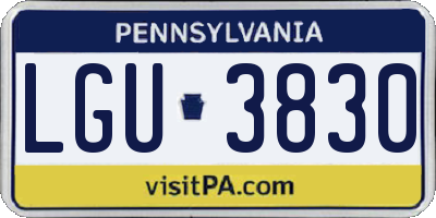 PA license plate LGU3830