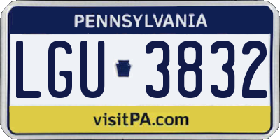 PA license plate LGU3832