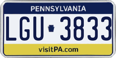 PA license plate LGU3833