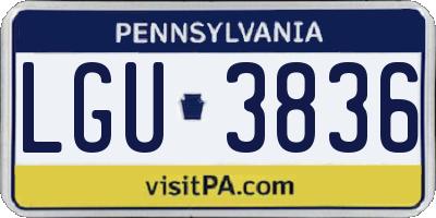 PA license plate LGU3836
