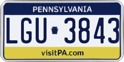 PA license plate LGU3843