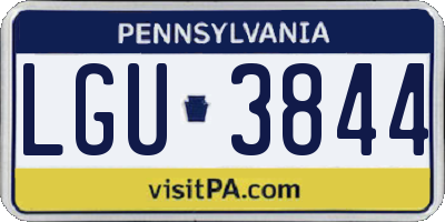 PA license plate LGU3844