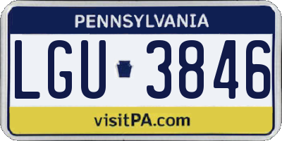 PA license plate LGU3846