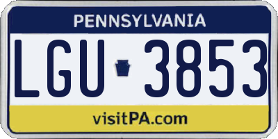 PA license plate LGU3853