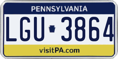 PA license plate LGU3864