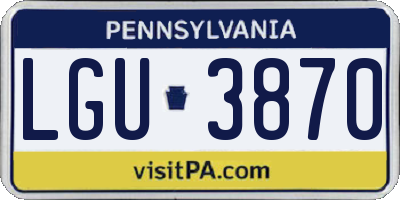 PA license plate LGU3870