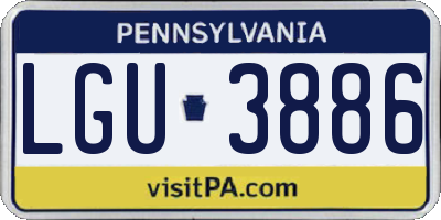 PA license plate LGU3886