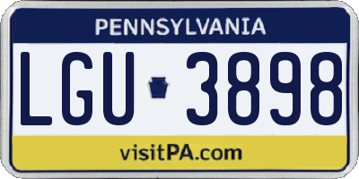 PA license plate LGU3898