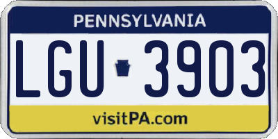 PA license plate LGU3903