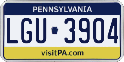 PA license plate LGU3904