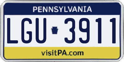 PA license plate LGU3911