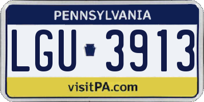 PA license plate LGU3913