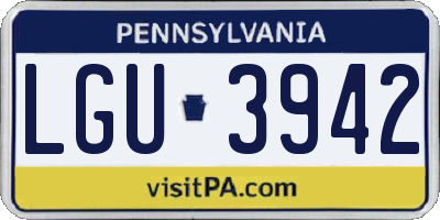 PA license plate LGU3942