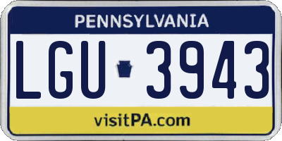 PA license plate LGU3943