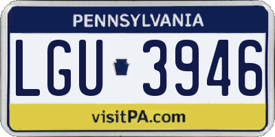 PA license plate LGU3946