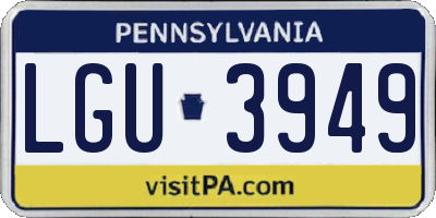PA license plate LGU3949