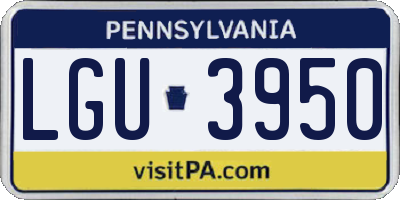 PA license plate LGU3950