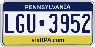 PA license plate LGU3952