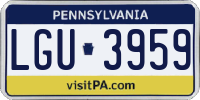 PA license plate LGU3959