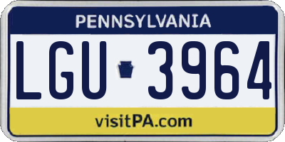 PA license plate LGU3964