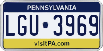 PA license plate LGU3969