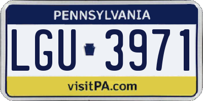 PA license plate LGU3971