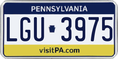 PA license plate LGU3975