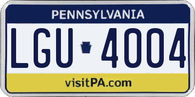 PA license plate LGU4004