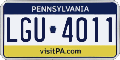 PA license plate LGU4011