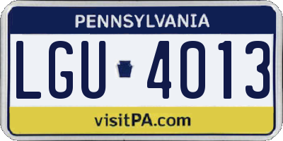 PA license plate LGU4013