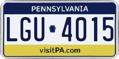 PA license plate LGU4015