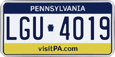 PA license plate LGU4019