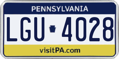 PA license plate LGU4028