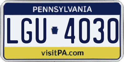 PA license plate LGU4030