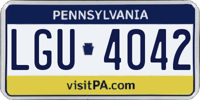 PA license plate LGU4042