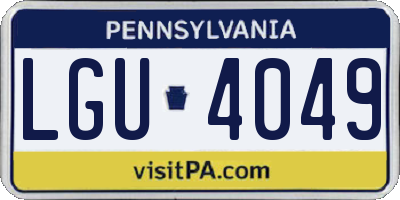 PA license plate LGU4049