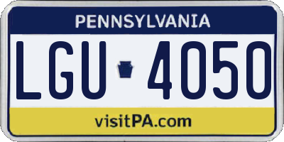 PA license plate LGU4050